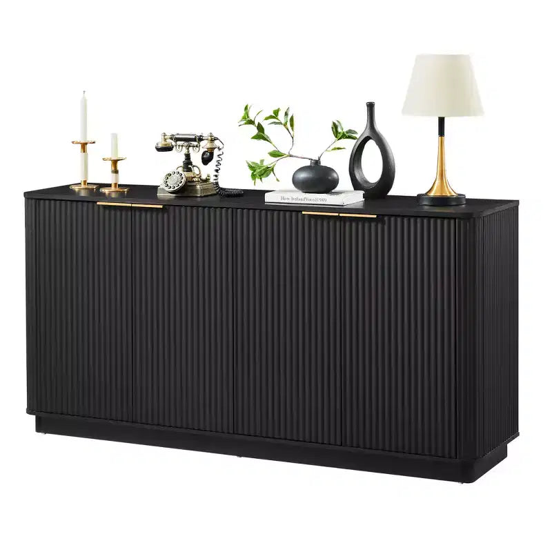 Buffet à rayures verticales de 63 pouces avec rangement