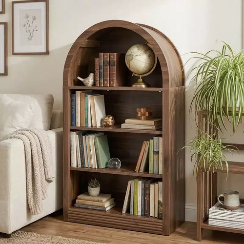 NEWLAYOUT 4-Tier Tall Bookshelf, 47.6 Inch Wood Open Display Floor Bookcase