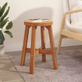 Tabouret marron en acacia massif, de taille moyenne, durable, rond