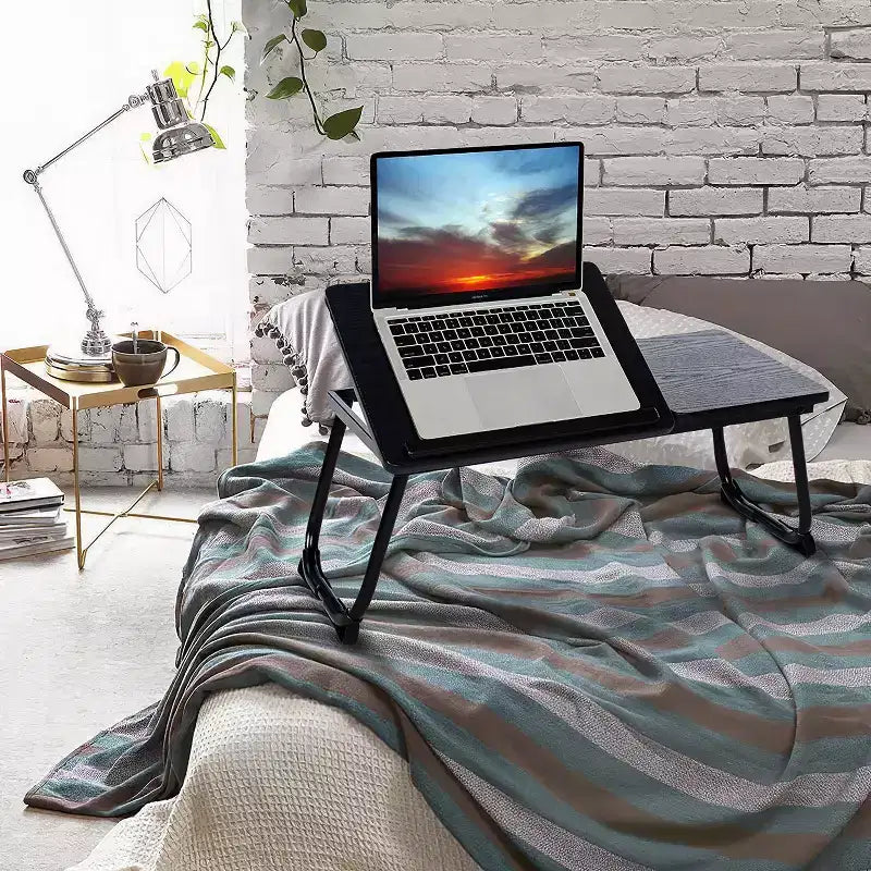 Table de lit pour ordinateur portable avec plateau réglable en hauteur, table de lit pliante et portable