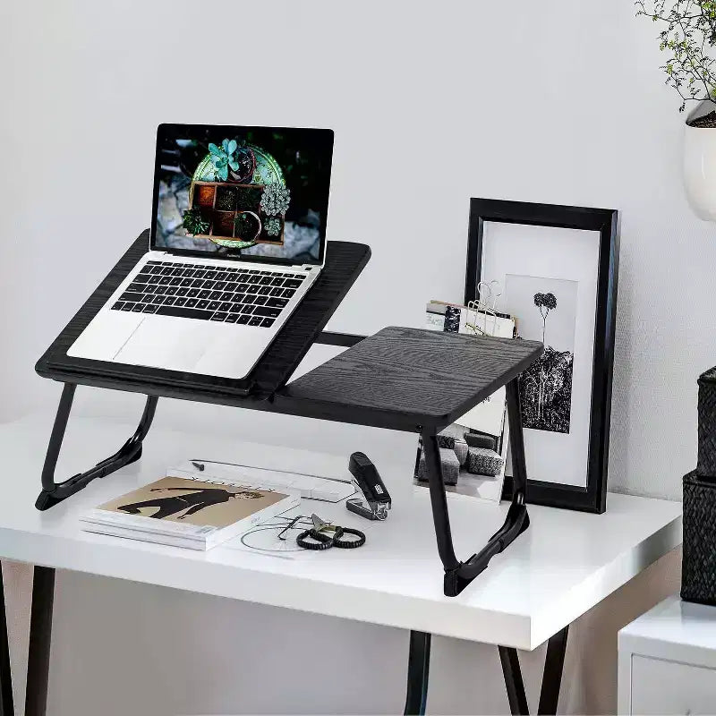 Table de lit pour ordinateur portable avec plateau réglable en hauteur, table de lit pliante et portable