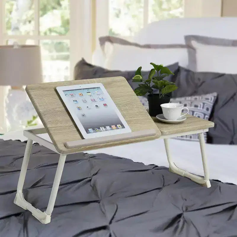 Table de lit pour ordinateur portable avec plateau réglable en hauteur, table de lit pliante et portable