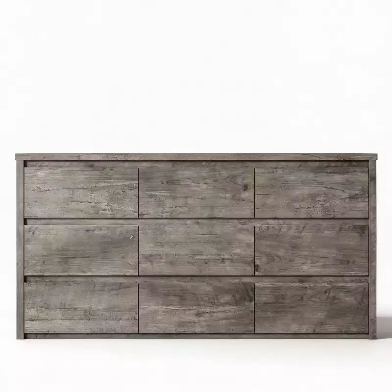 Commode en bois à 9 tiroirs pour chambre, commode large et moderne