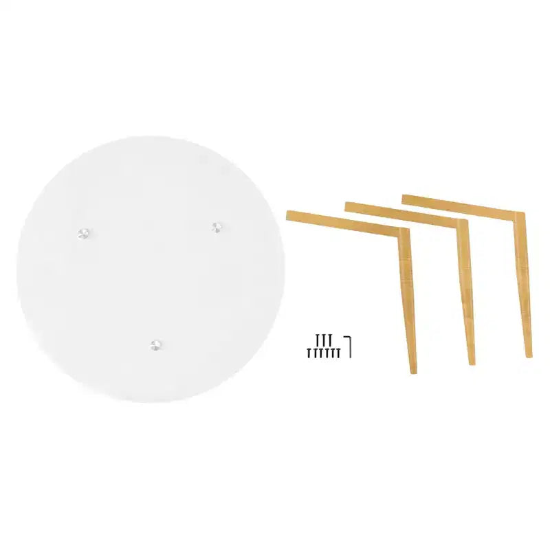 Table basse ronde moderne du milieu du siècle avec plateau en verre