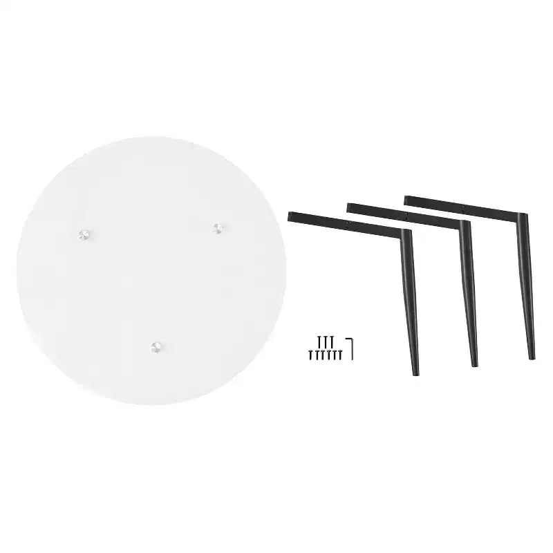 Table basse ronde moderne du milieu du siècle avec plateau en verre