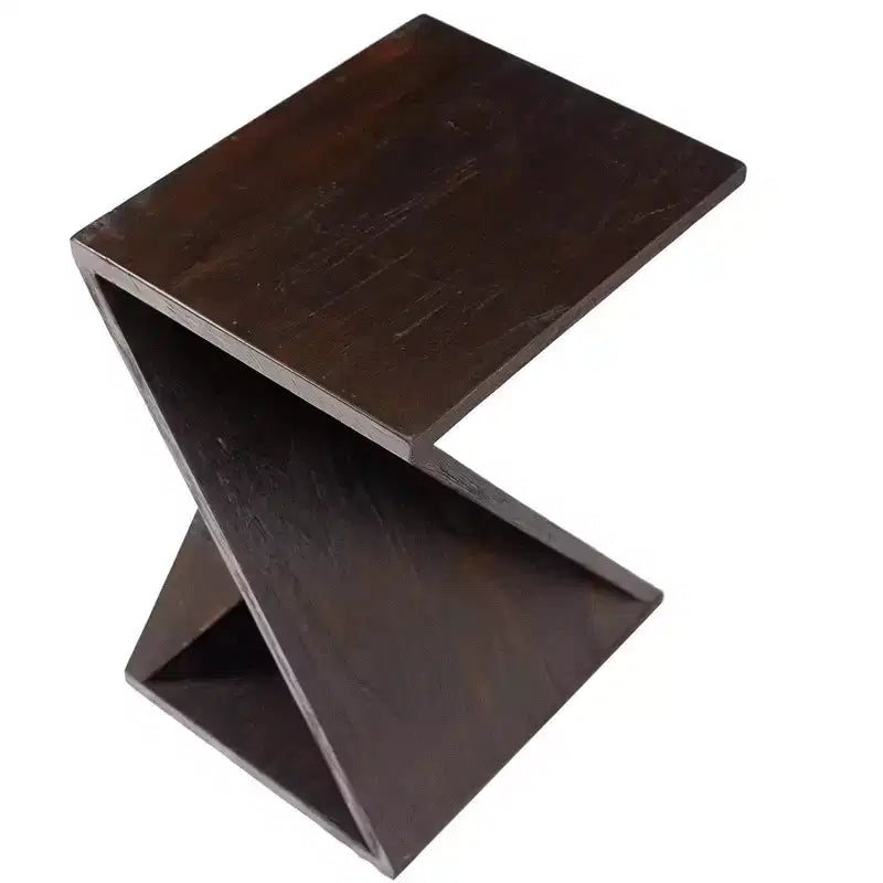 Tabouret torsadé en teck foncé pour douche et bain